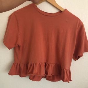 Peach crop top with some flair!